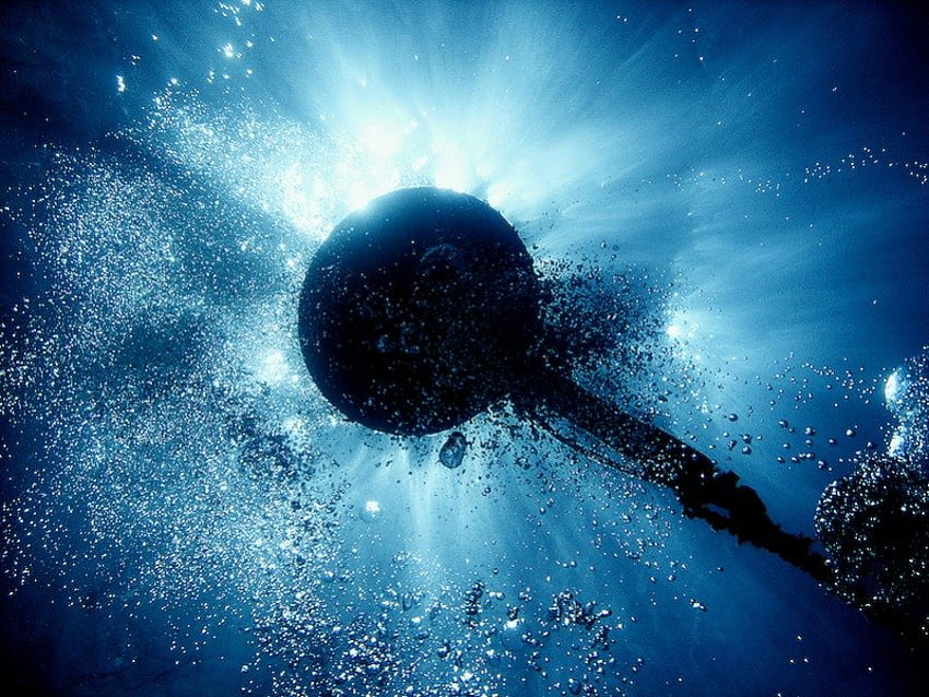 sous-marin, bleu, mer, bulles Fond d'écran HD