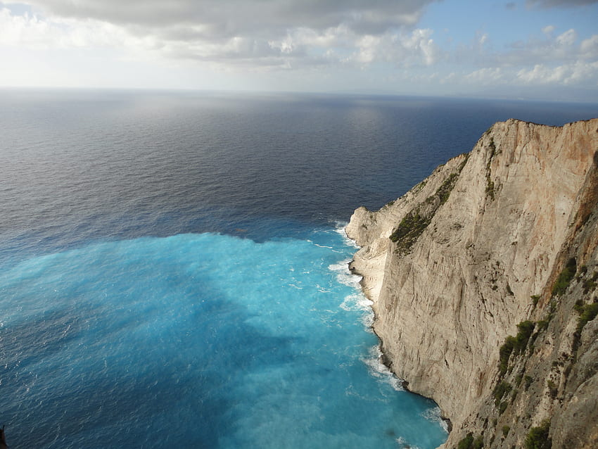 그리스, 난파선, 배, 절벽, 해변 HD 월페이퍼