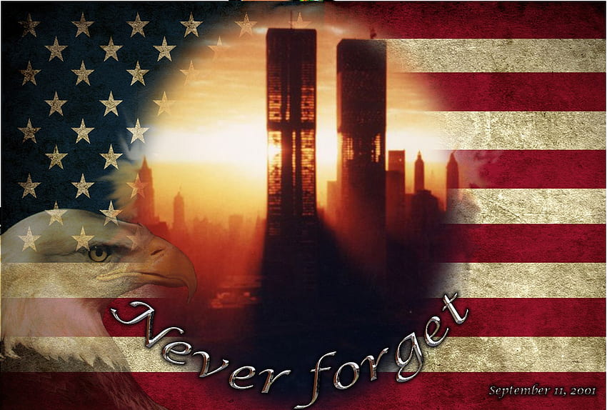 911 NEVER FORGET!!!!!!!!!!!!!!!, blue, american, stripes, white, red, stars, flag HD wallpaper