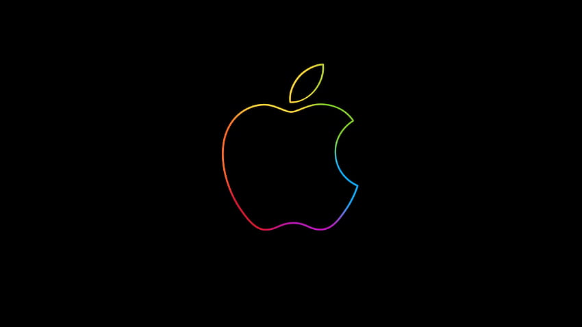 Teknologi Logo Apple Berwarna-warni Di Latar Belakang Hitam Apple Wallpaper HD