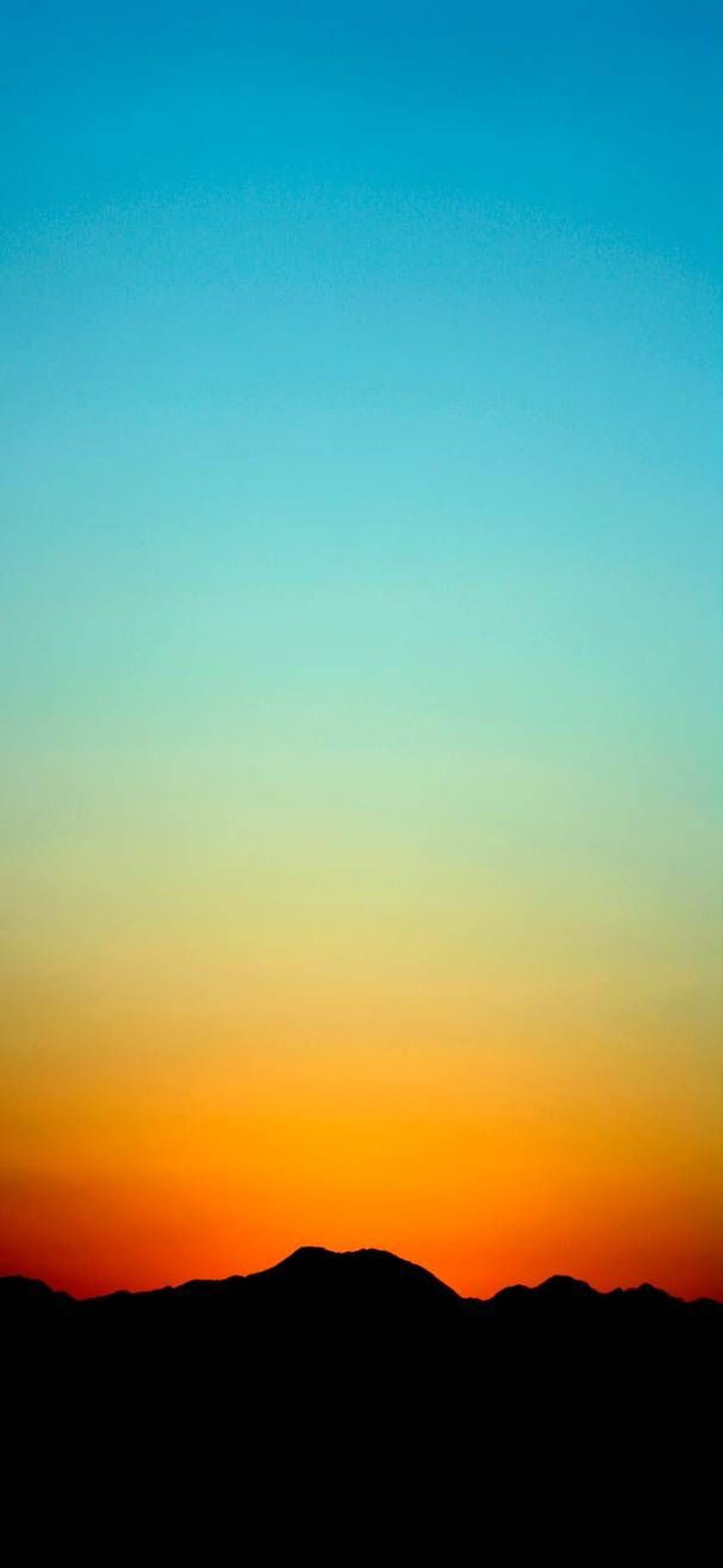 Sfumatura blu arancione. Tramonto blu, gradiente tramonto, telefono blu e arancione Sfondo del telefono HD