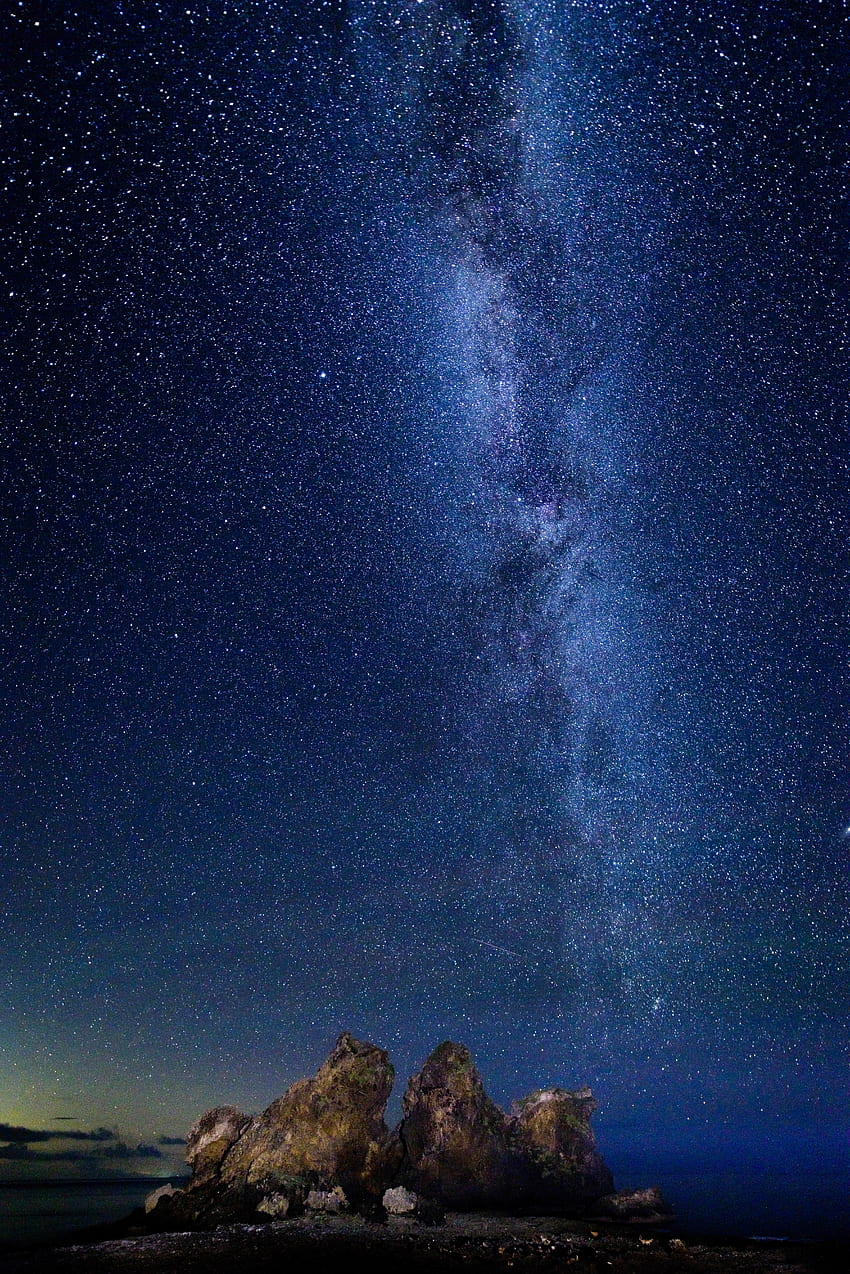 Nature, Stars, Rocks, Starry Sky, Milky Way HD phone wallpaper