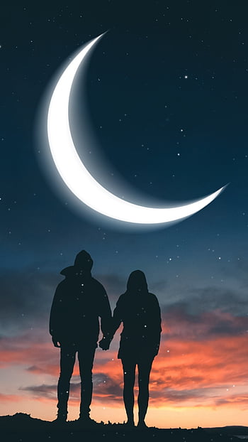 Aesthetic Wallpaper 4K Lone tree Crescent Moon 7701