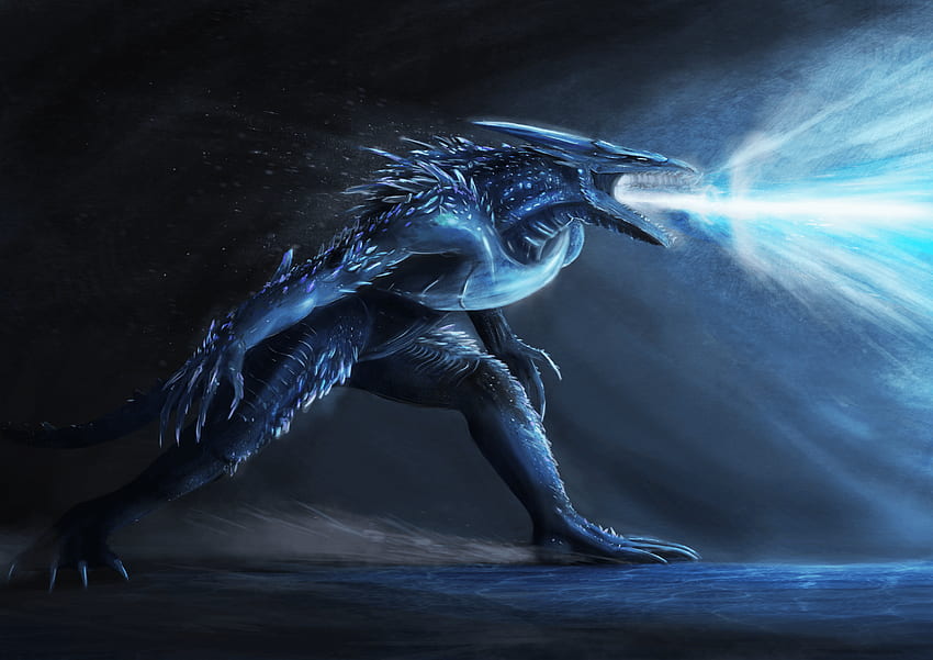 Elemen naga dari jiwa gelap 2: Naga Petir Biru yang Dipesona Wallpaper HD