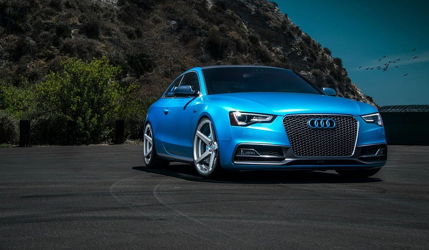 Audi 5S Coupé, Audi, Bleu, Teinte, Roues personnalisées Fond d'écran HD