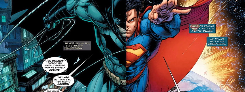 スーパーマンとバットマン コミック背景、スーパーマン デュアル スクリーン 高画質の壁紙