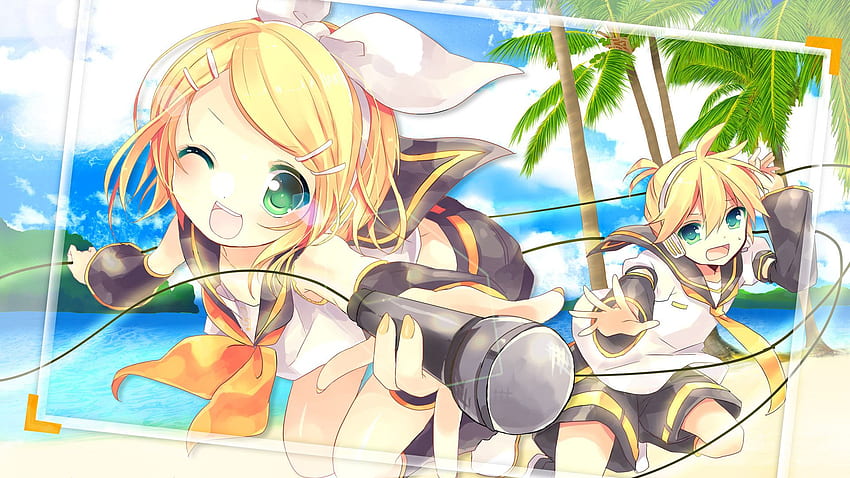Anime, Kosuzume, Vocaloid, Kagamine Len, Kagamine Rin - Kagamine Rin Len - & Background HD wallpaper