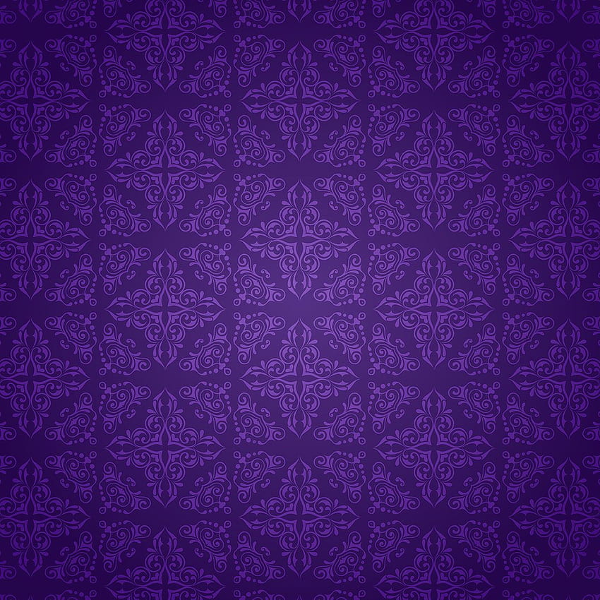 紫のダマスク織のパターンの背景 - ベクター、クリップアート グラフィック & ベクター アート HD電話の壁紙