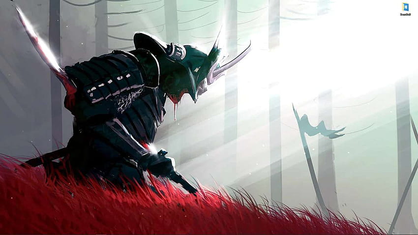 Harakiri samurai in the red grass forest - live on HD wallpaper