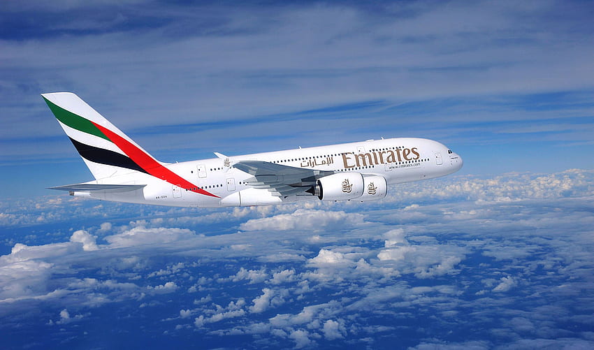 Emirates airline plane airbus airliner a380, Flight HD wallpaper