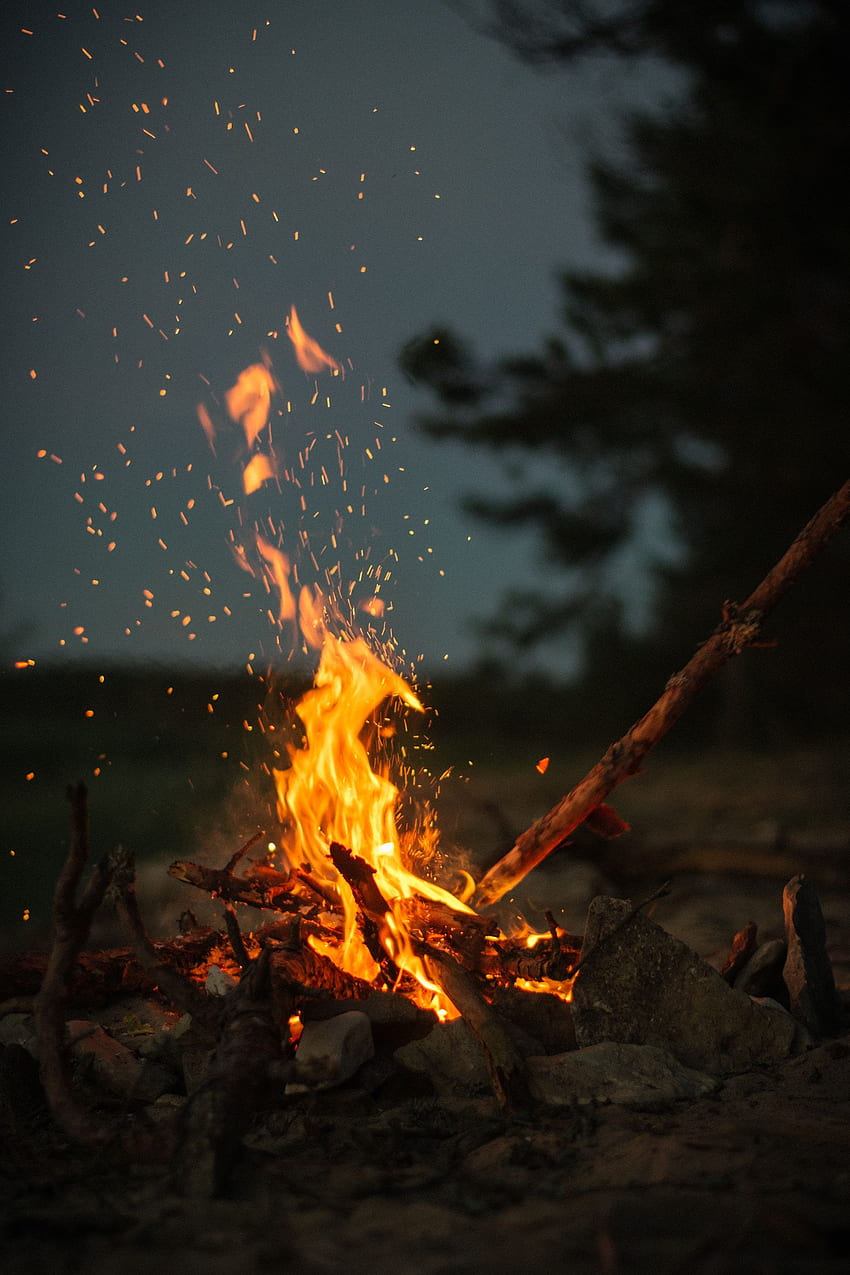 Steine, Feuer, Lagerfeuer, Verschiedenes, Sonstiges, Camping, Campingplatz, Stöcke, Stöcke HD-Handy-Hintergrundbild