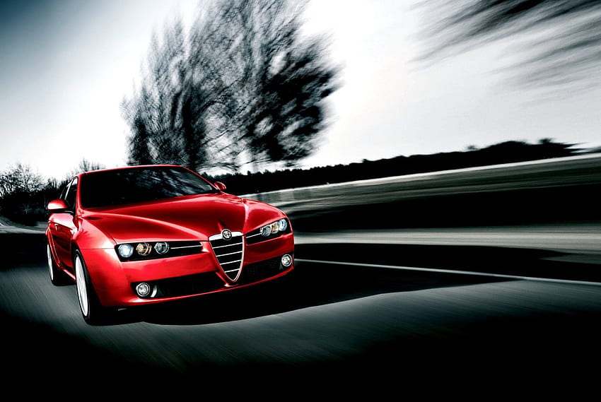 Alfa Romeo: un diseño magnífico, automóvil, rápido, agradable, rojo fondo de pantalla