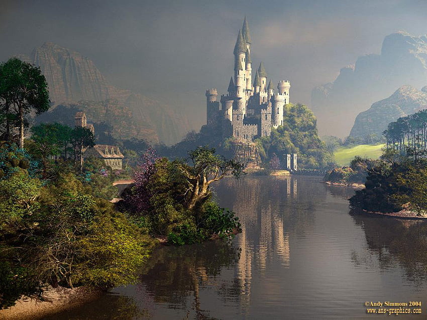 Mächtiges Schloss, abstrakt HD-Hintergrundbild