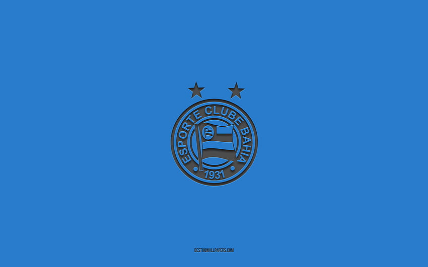 EC バイア、青色の背景、ブラジルのサッカー チーム、EC バイアのエンブレム、セリエ A、バイア、ブラジル、サッカー、EC バイアのロゴ 高画質の壁紙