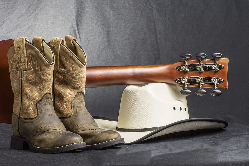 Country Boots Data Id 144732 - Cowboy Hat Boots And Guitar HD wallpaper
