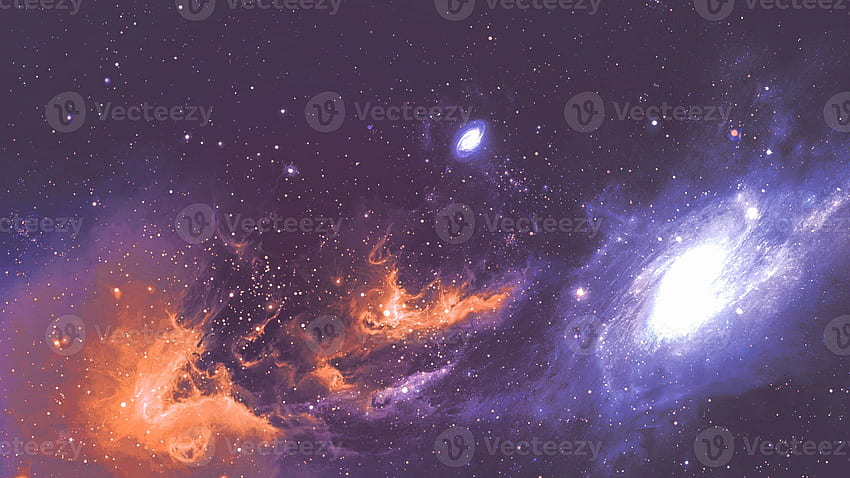 Infinite beautiful cosmos dark blue and orange background with nebula, cluster of stars in outer space. Beauty of endless Universe filled smic art, science fiction 4702908 Stock at Vecteezy, Orange Blue Space HD wallpaper
