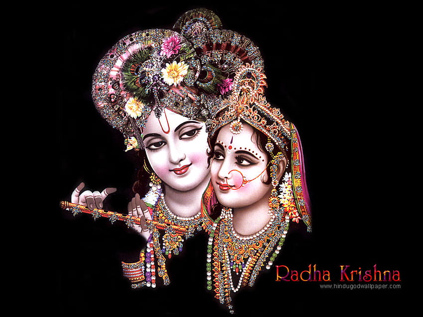 高品質 - Radha Krishna 黒の背景、Radha Krishna 高画質の壁紙
