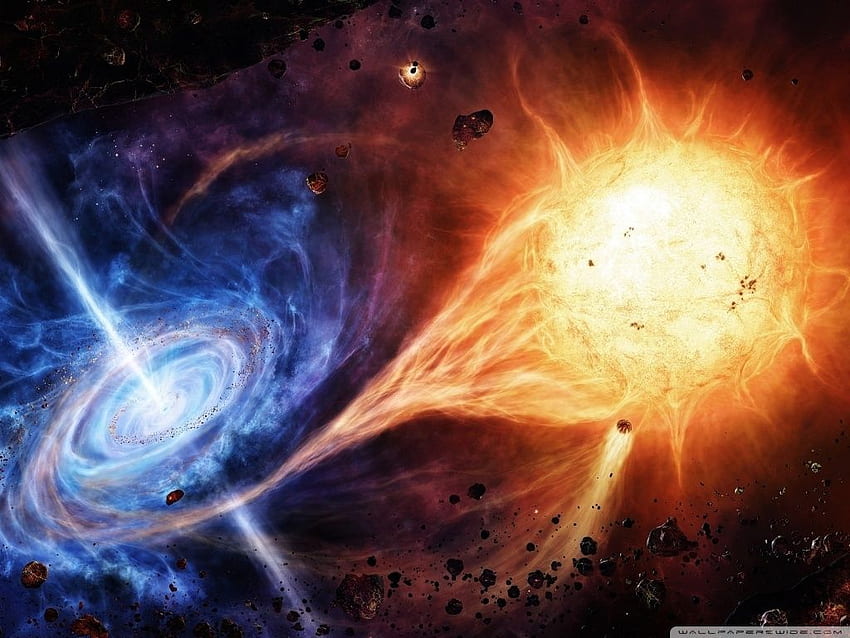 우주 블랙홀, 중성자별 HD 월페이퍼