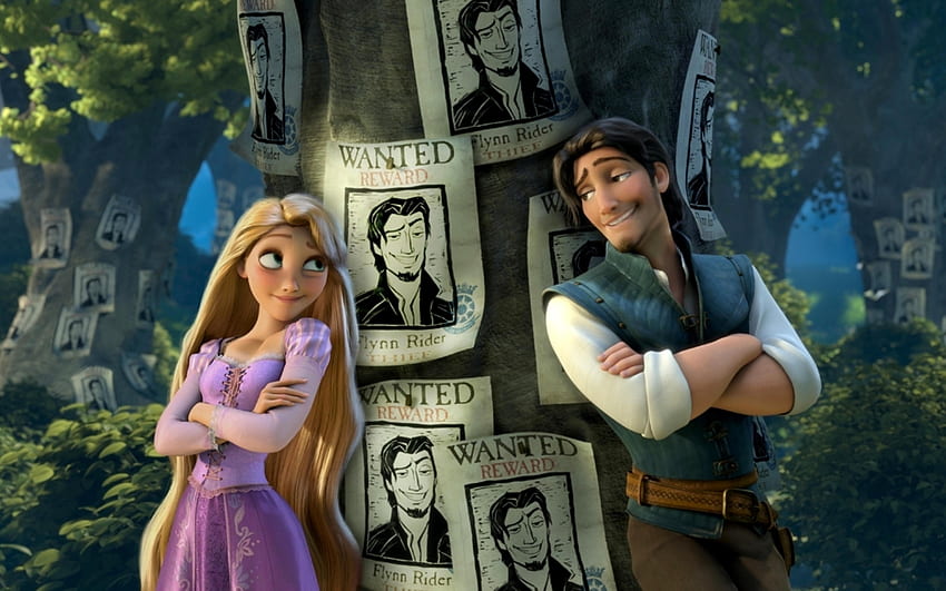 Rapunzel e Flynn Rider nell'animazione Tangled, Tangled Sfondo HD