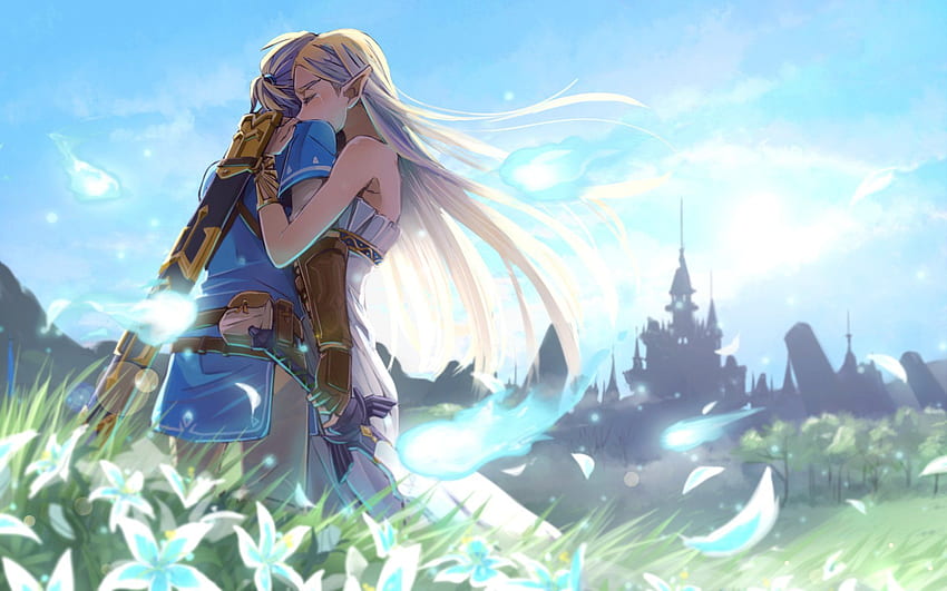 Videospiel - The Legend Of Zelda: Breath Of The Wild Link Zelda Hug . Atem der Legende von Zelda, Legende von Zelda, Link Zelda, Mipha HD-Hintergrundbild