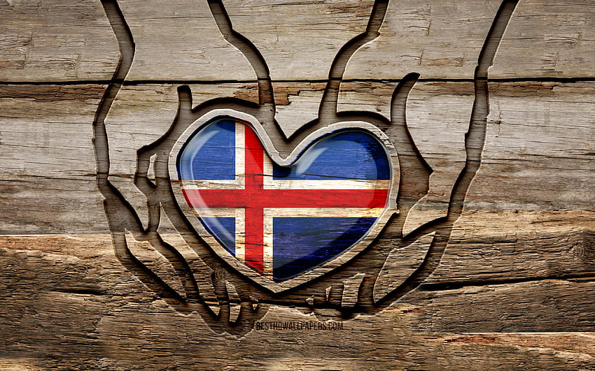 I love Iceland, , wooden carving hands, Day of Iceland, Flag of Iceland, creative, Iceland flag, Icelandic flag, Iceland flag in hand, Take care Iceland, wood carving, Europe, Iceland HD wallpaper