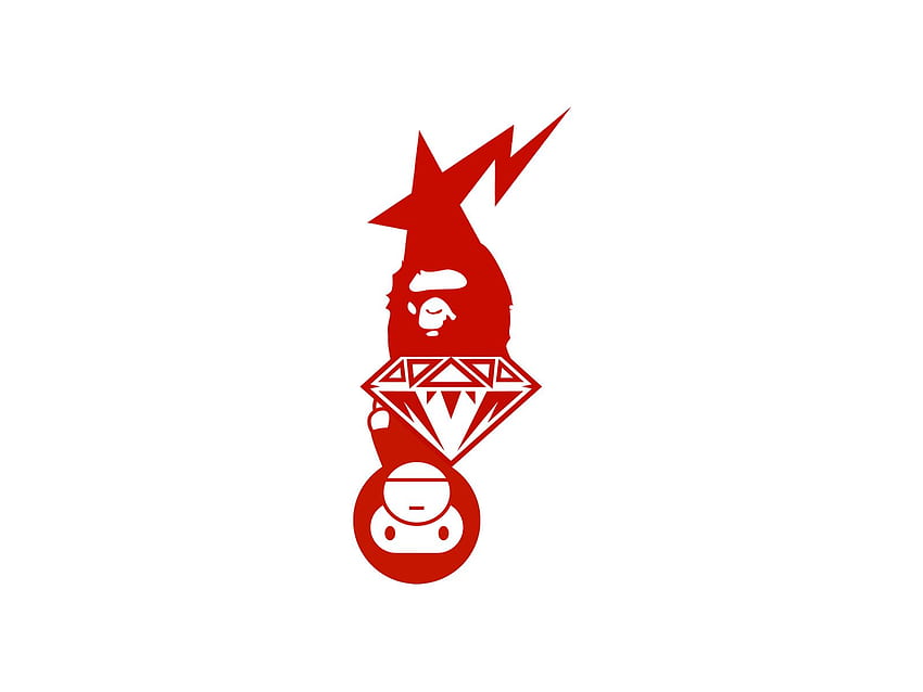 Лого на Bape звезда, розово и синьо лого на BAPE HD тапет