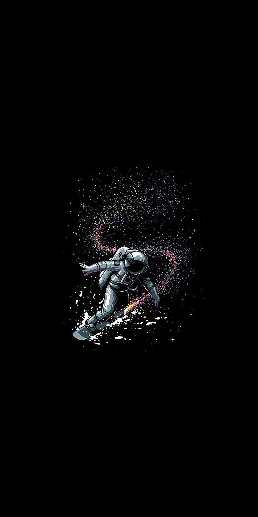 Astronaut, dunkel, Kunstwerk, minimal. Lukisan galaksi, Seni murni, langit malam, Dark Pop Art HD-Handy-Hintergrundbild