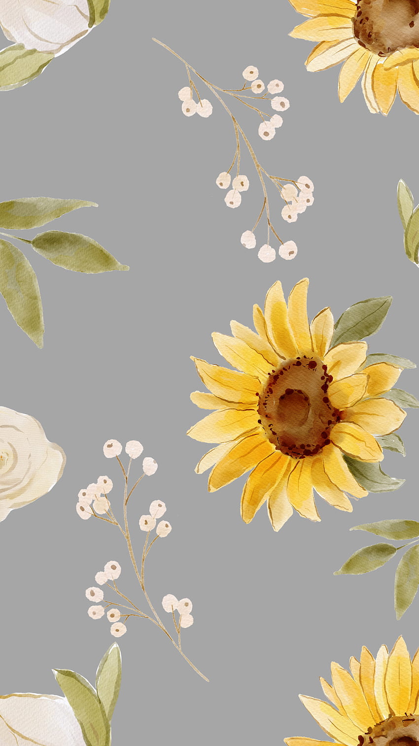 Sunflower, spring, sun_flower, pattern, yellow, easter, grey HD phone wallpaper