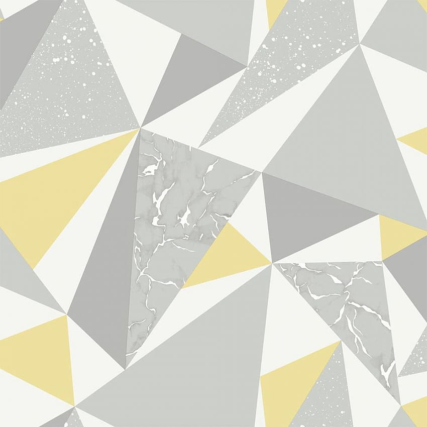 ܓ70 Triângulos de festa cinza e amarelo - Android / iPhone Background (png / jpg) (2021), cinza e amarelo Papel de parede de celular HD