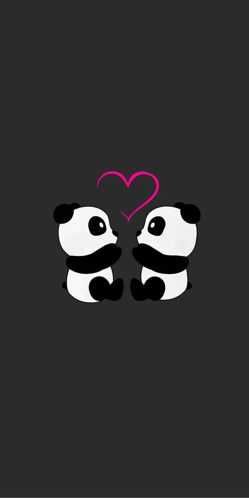 Pandas - ตอนนี้สำหรับมือถือของคุณ Cute Panda Love วอลล์เปเปอร์โทรศัพท์ HD