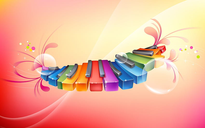 Rhythmic Colorful Piano . . Creative , Creative graphics, Colorful background, Rainbow Music HD wallpaper