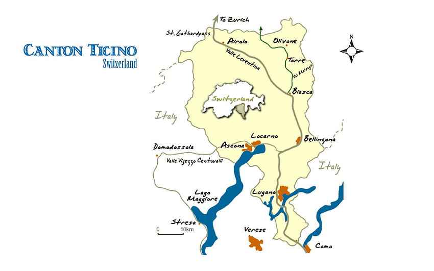 Ticino, İsviçre Haritası ve Gezi Rehberi, İtalya Haritası HD duvar kağıdı