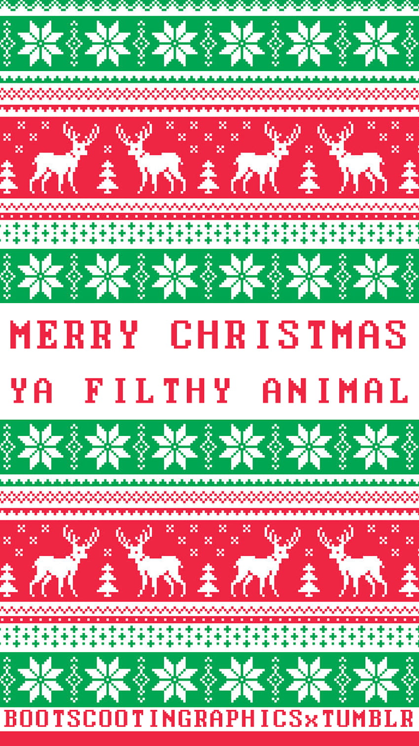 Merry Christmas Ya Filthy Animal tumblr phone . monograms, Cute Christmas Pattern HD phone wallpaper