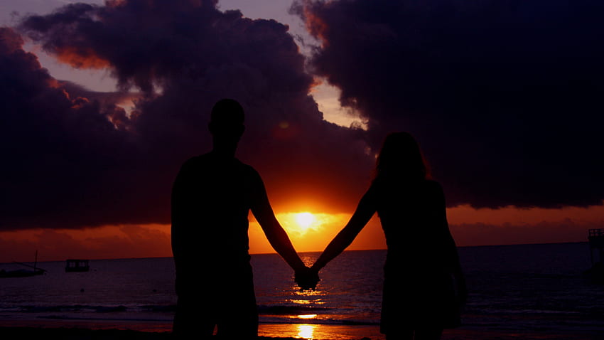 Bamburi Couple Sunset, Bamburi, hand holding, couple, nature, sunset HD wallpaper