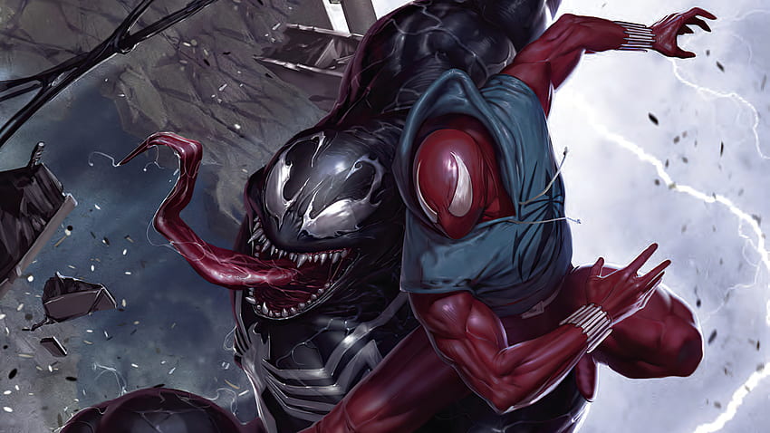 Spider Man Vs Venom Comic Art Marvel Resolution, Superheroes, , And Background Den, Venom Cartoon HD тапет