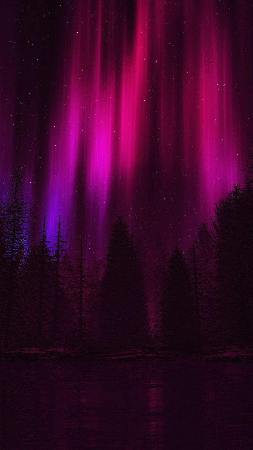 Aurora Night Sky Dark Red Nature Art Android HD phone wallpaper | Pxfuel