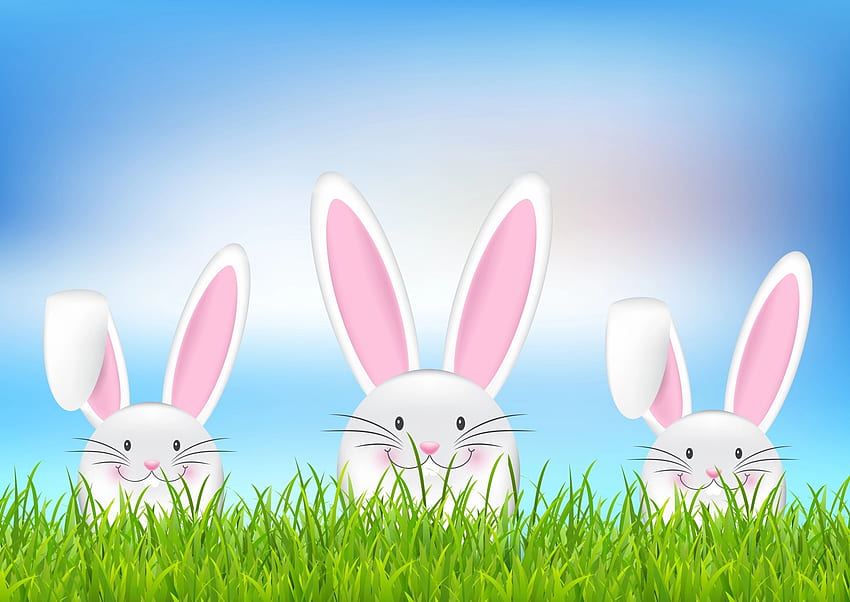 Frohe Ostern!, Karte, Ostern, Grün, Hase, Rosa, Kaninchen HD-Hintergrundbild
