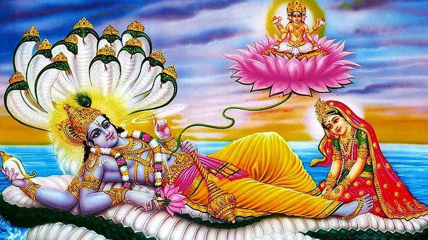 Sri Lakshmi Narayana Hrudayam. Prathana (mit Text). Kraftvollstes Mantra, Laxmi Narayan HD-Hintergrundbild