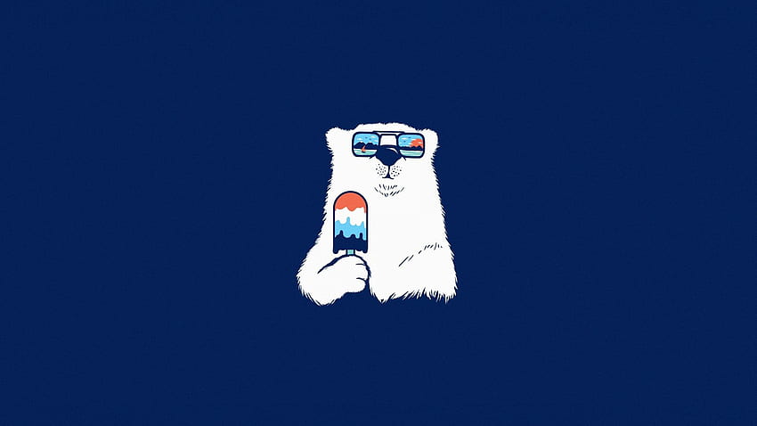 Polar bear, minimal, summer, , , background, be98a9, Minimalist Summer ...