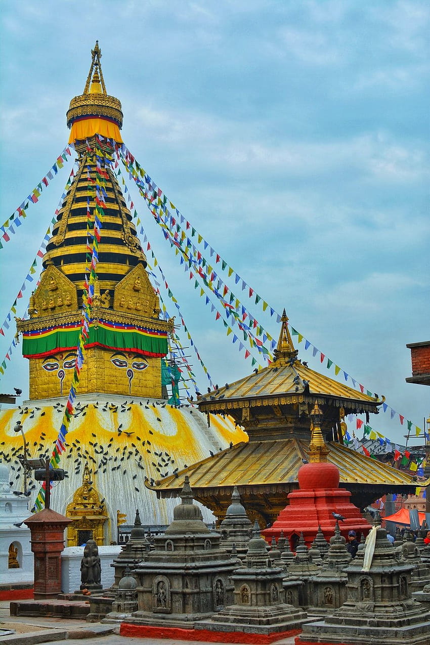 Swoyambhunath-Stupa, Kathmandu, Nepal. HD-Handy-Hintergrundbild
