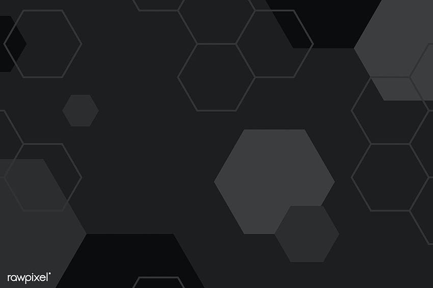 Vecteur de fond motif géométrique hexagone noir et gris. par ra. Fond de motif géométrique, motif de fond vectoriel, fond noir et blanc, hexagone gris Fond d'écran HD