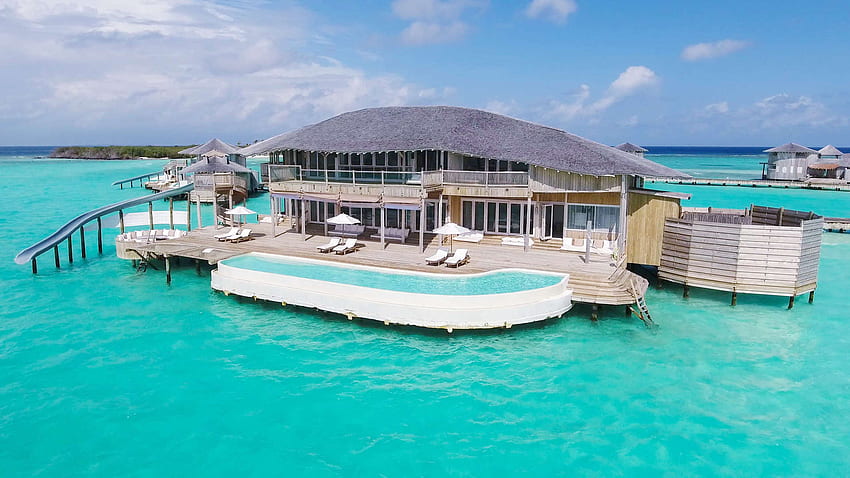 Reserva De Agua Con Tobogán. 4 dormitorios. Soneva Jani Resort, Maldivas fondo de pantalla
