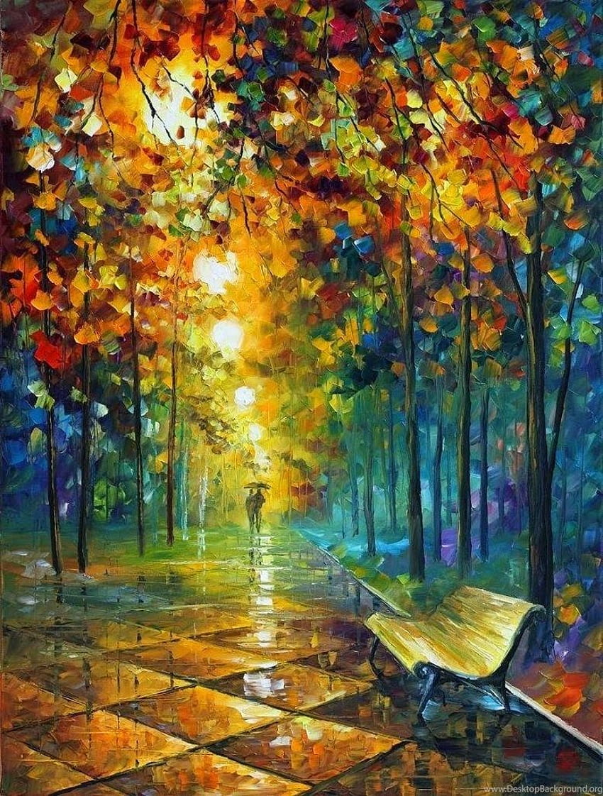 PINTURA Pinturas de outono de Leonid Afremov ARTE PARA SEU FUNDO Papel de parede de celular HD