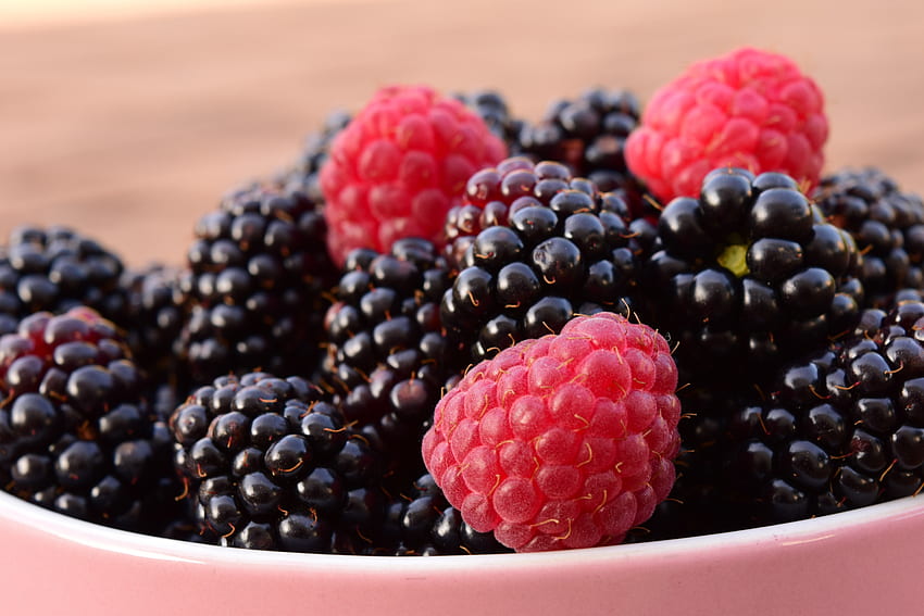 Food, Raspberry, Berries, Blackberry, Bowl HD wallpaper
