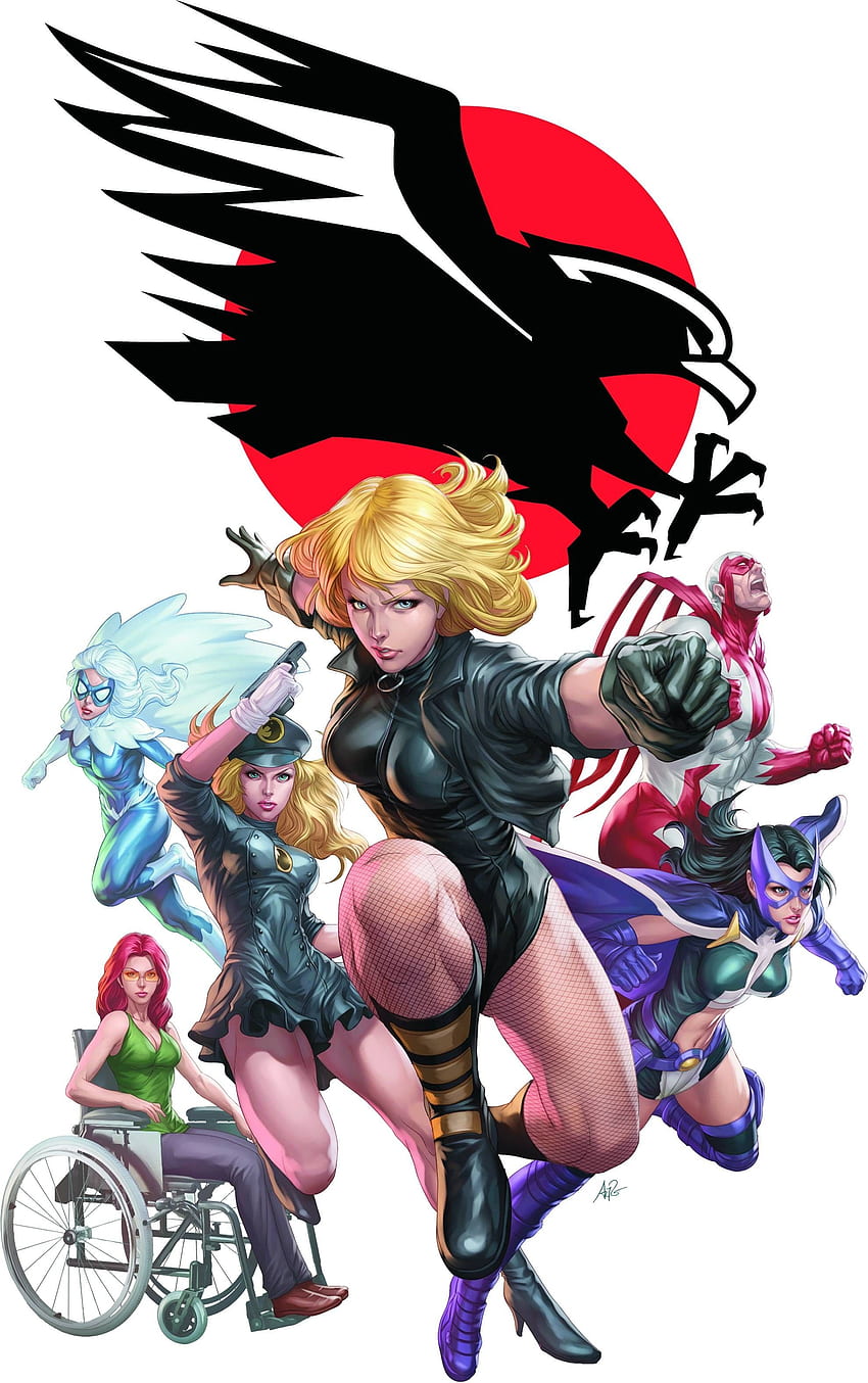 DC コミック コミック スーパーヒーロー ブラック カナリア ハントレス 猛禽類 ロゴ ブラック ホーク 鷹と鳩 1 高品質、高解像度 HD電話の壁紙