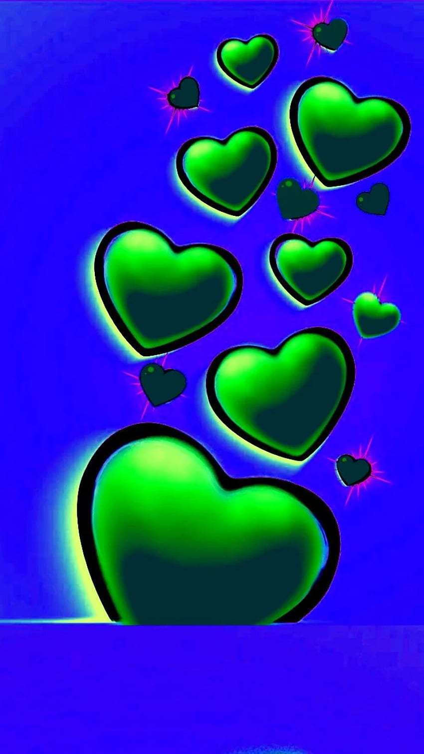 緑の心。 ハート iphone , ハート , 愛のアニメーション, 緑と紫のハート HD電話の壁紙