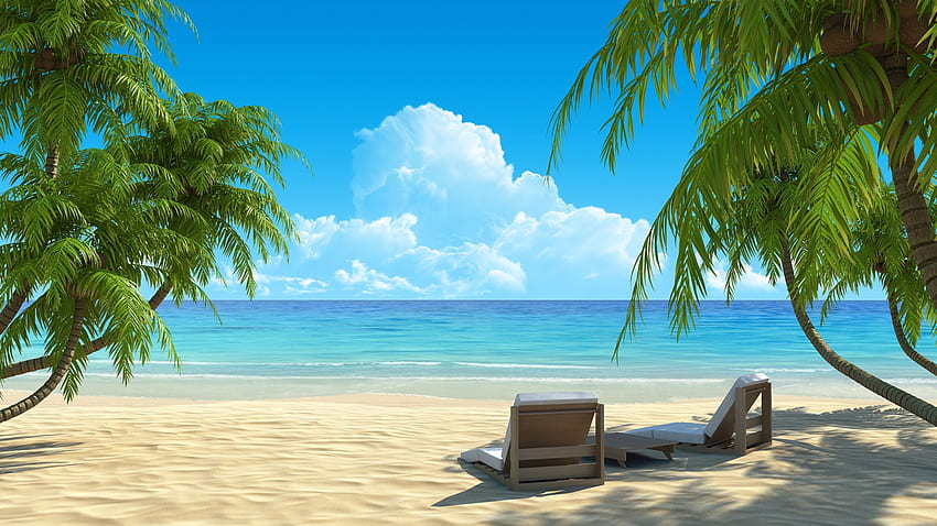 Райски плаж HD тапет
