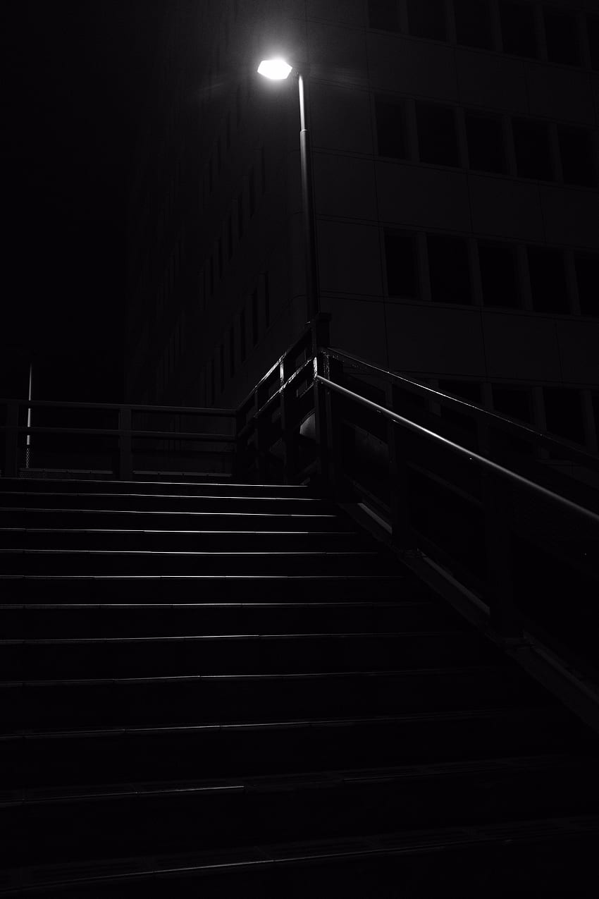 Nacht, Dunkel, Glanz, Licht, Lampe, Laterne, Leiter, Treppe, Stufen HD-Handy-Hintergrundbild