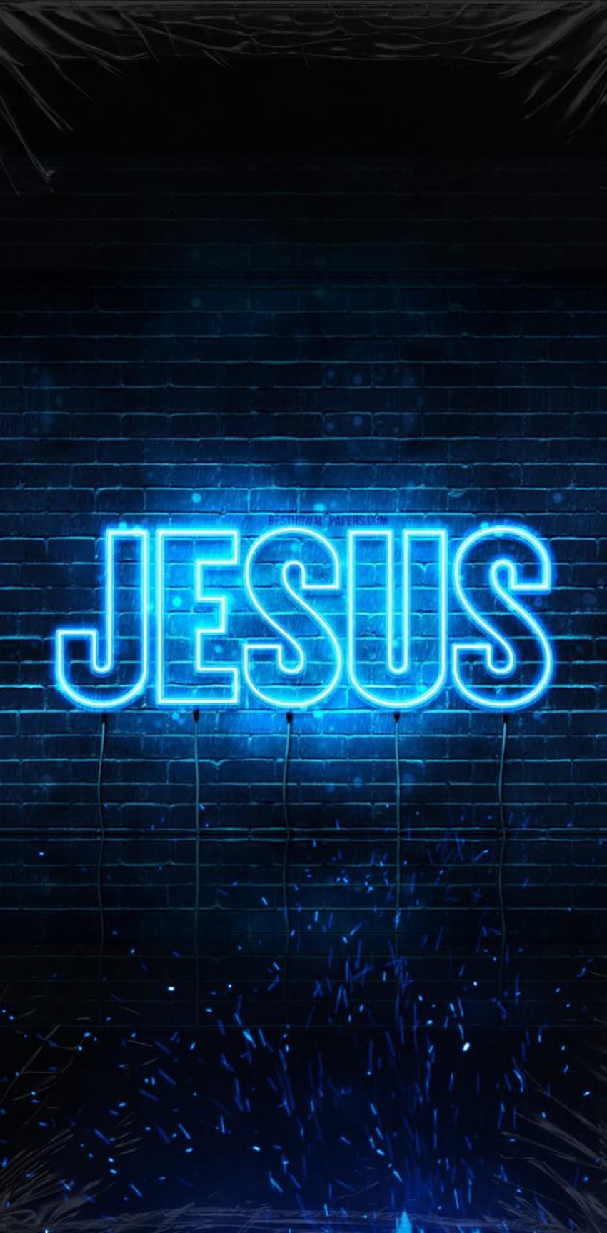 JESUS ​​AZUL, Neon-Jesus HD-Handy-Hintergrundbild