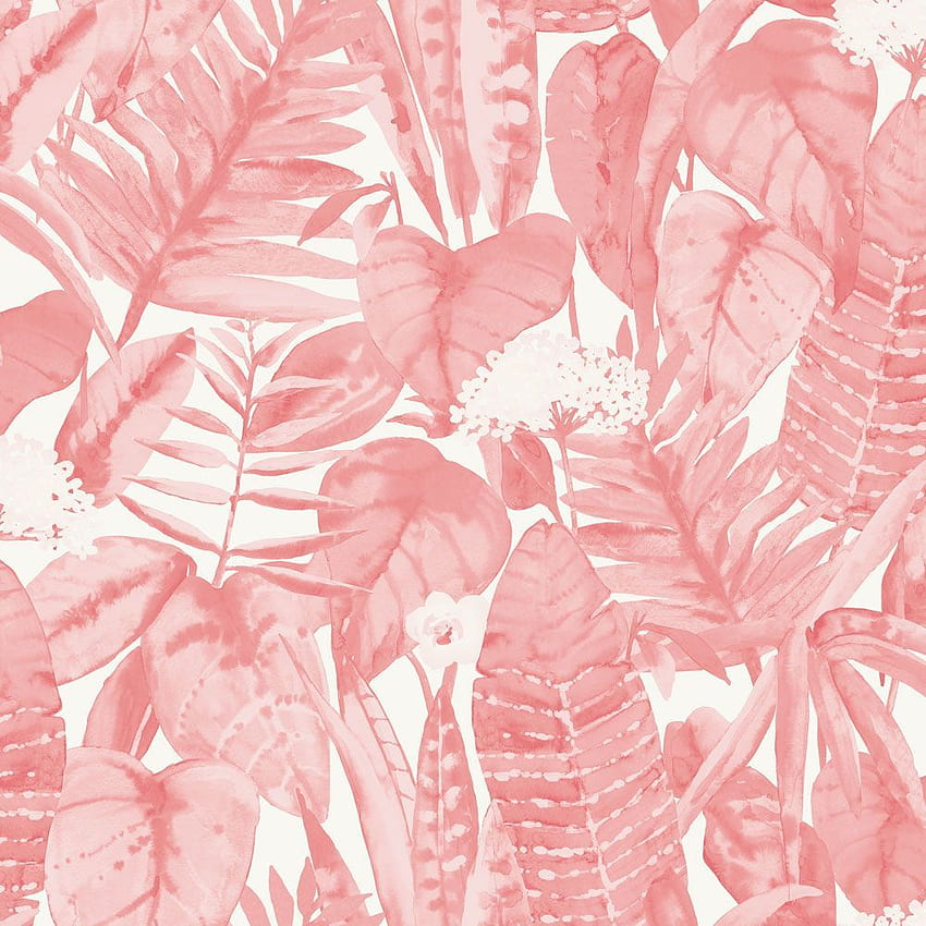 Тропически розови листа, подвижни, розови и зелени листа HD тапет за телефон